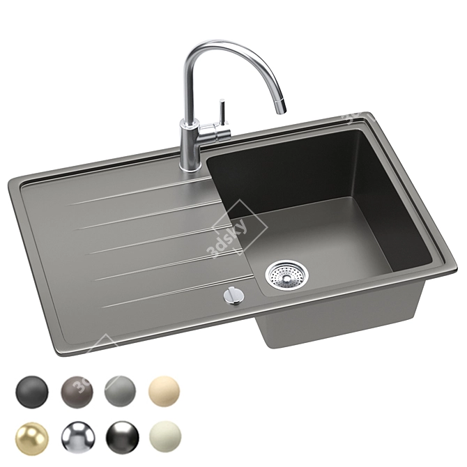 Schock ELEMENT D-100S: Premium Sink Excellence 3D model image 1