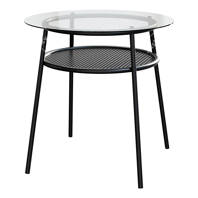 Modern Black Glass/Metal Table 3D model image 1