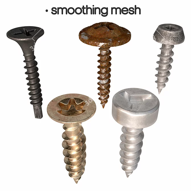 25-Piece Set of Self-Tapping Screws - High-Resolution Renders 3D model image 6