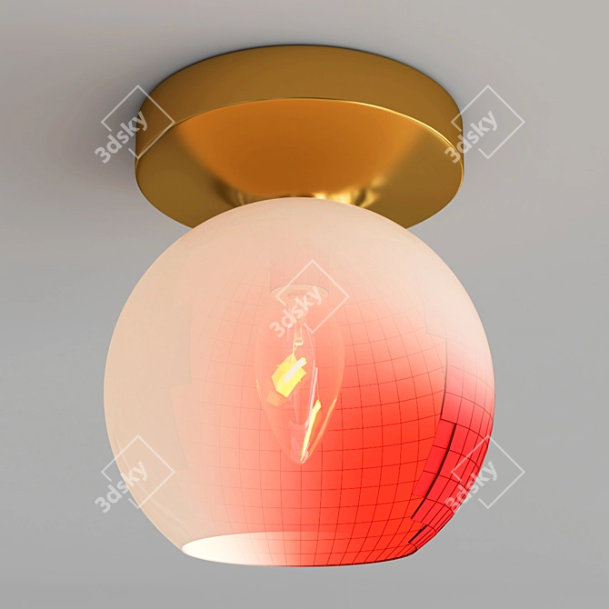 Milk Glass Globe Flushmount 3D model image 2