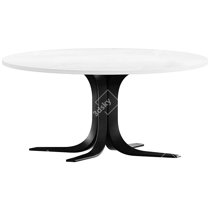 Elegant Marble Coffee Table 3D model image 1