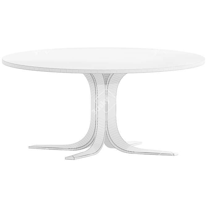 Elegant Marble Coffee Table 3D model image 2