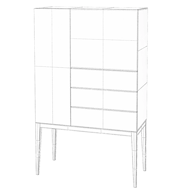 Modern Mint Furniture High Cabinet - M1129 3D model image 2