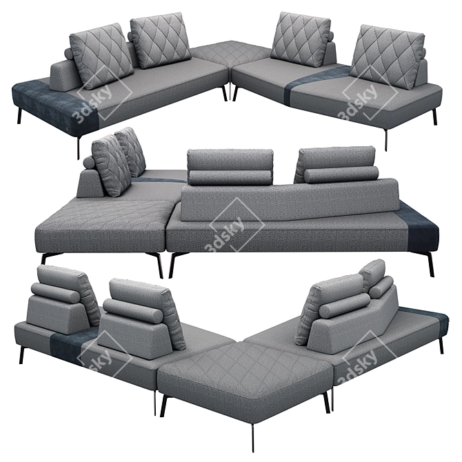 Luxurious Pilatto Sofa Set 3D model image 3
