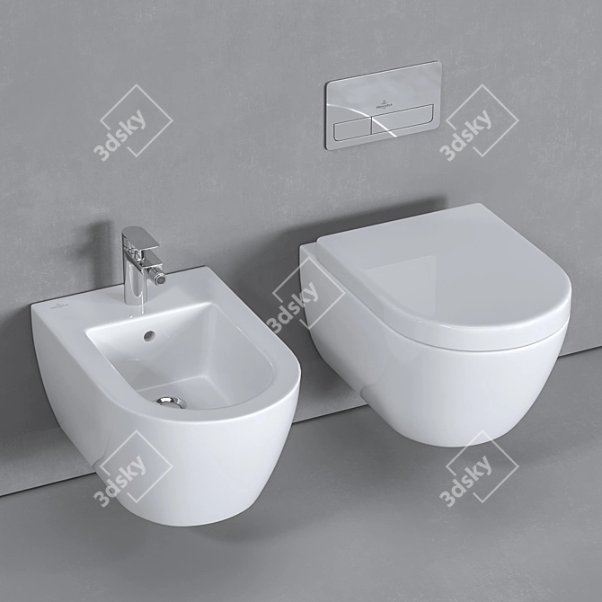 Villeroy & Boch - Subway 2.0 Toilet Set 3D model image 1