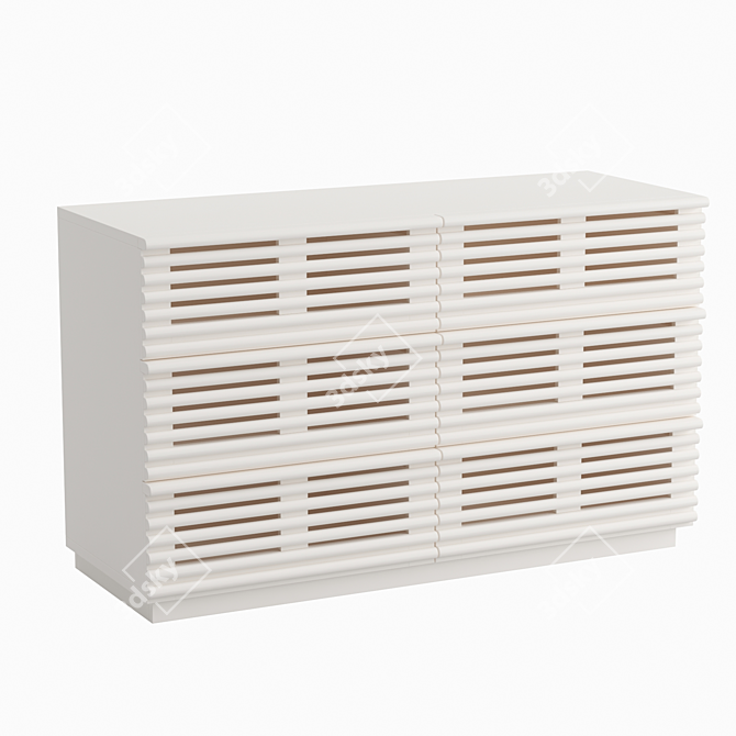 Mid-Century Inspired Oak Chest 3D model image 3