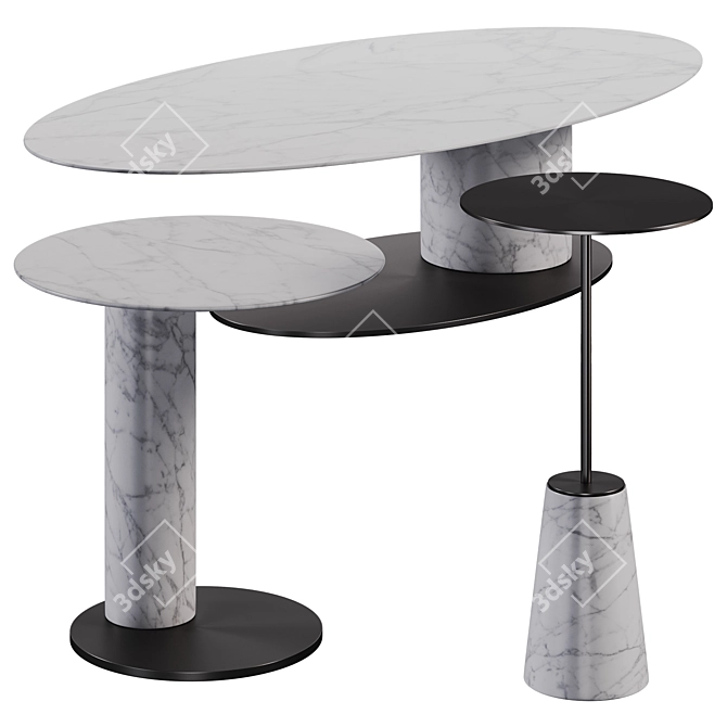 Luxsale Carey Table Set 3D model image 1