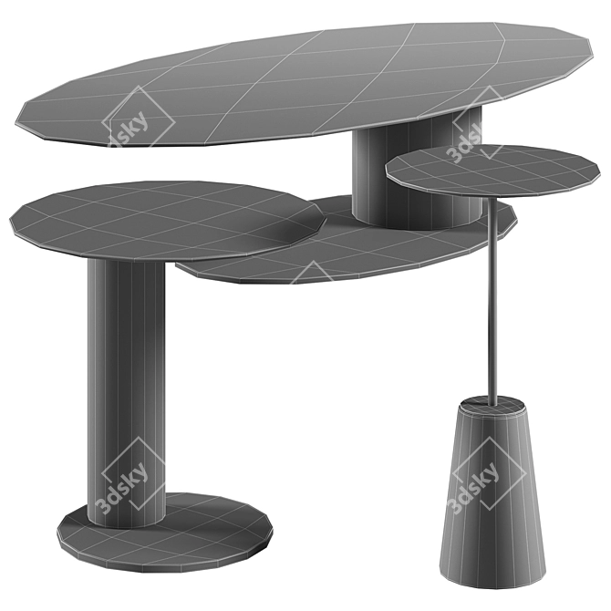 Luxsale Carey Table Set 3D model image 6