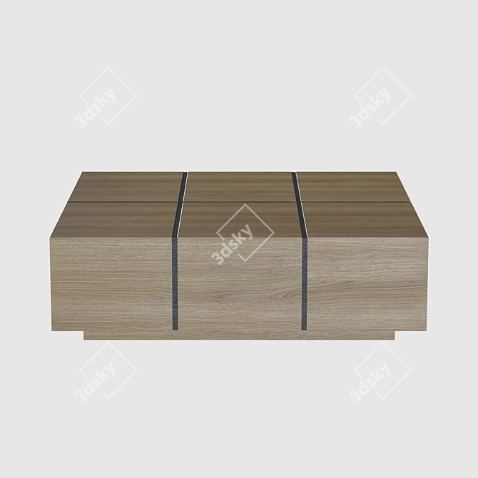 Solid Oak Hand-Crafted Coffee Table 3D model image 9