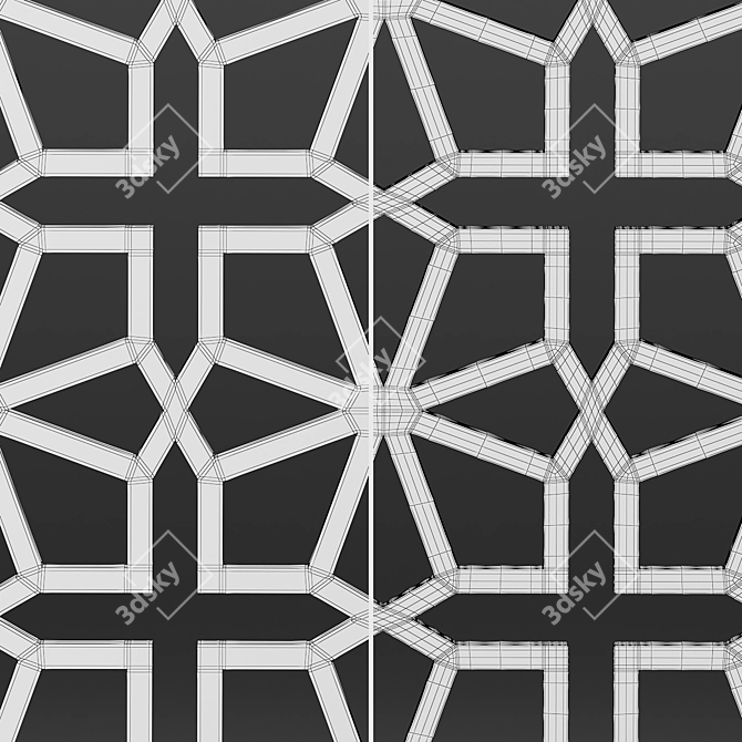 Title: Decorative Square Panels - Set of 22 3D model image 6
