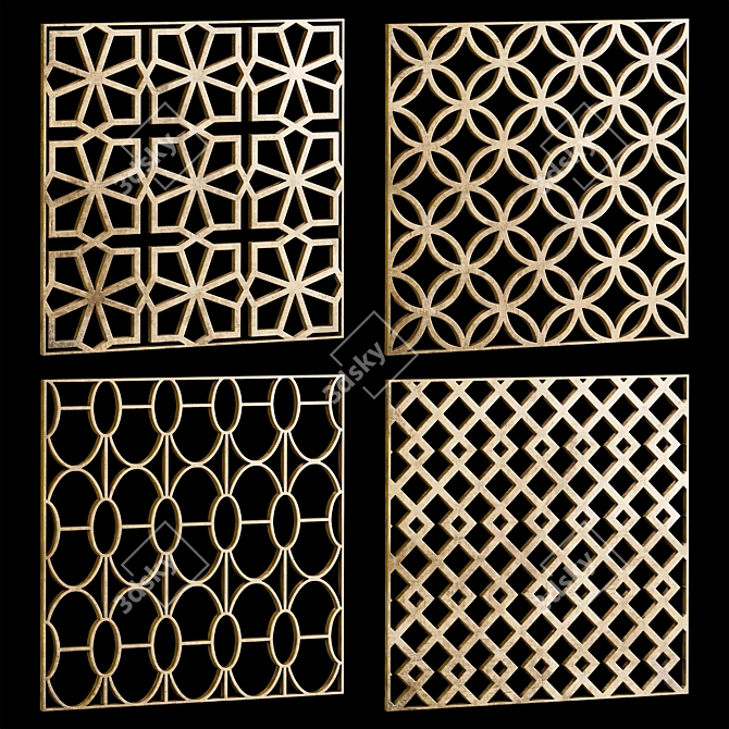 Title: Decorative Square Panels - Set of 22 3D model image 8