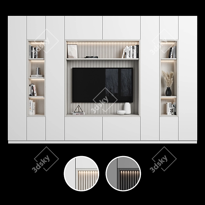 Modern TV Wall Unit 87 - Stylish & Customizable 3D model image 1