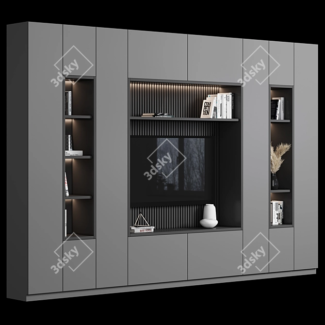 Modern TV Wall Unit 87 - Stylish & Customizable 3D model image 4