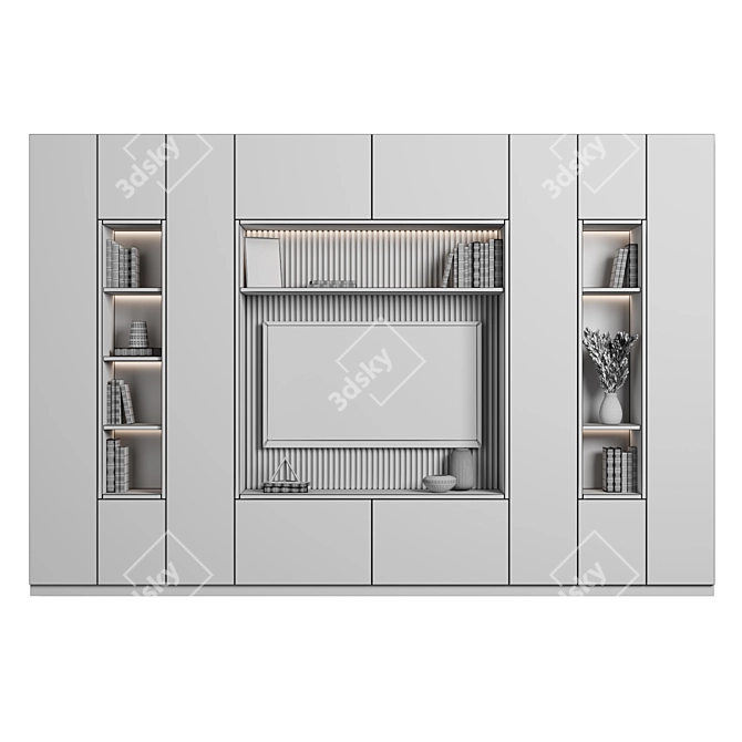 Modern TV Wall Unit 87 - Stylish & Customizable 3D model image 5