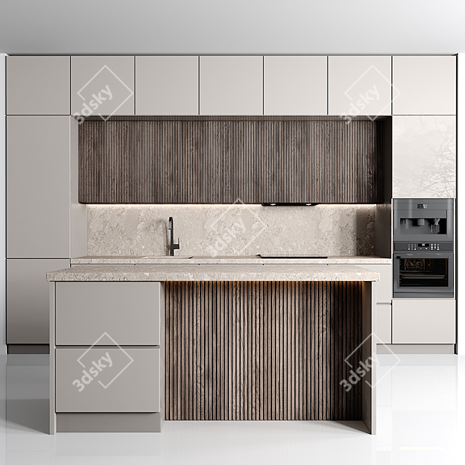 Modern Kitchen 3D Model 3D model image 1