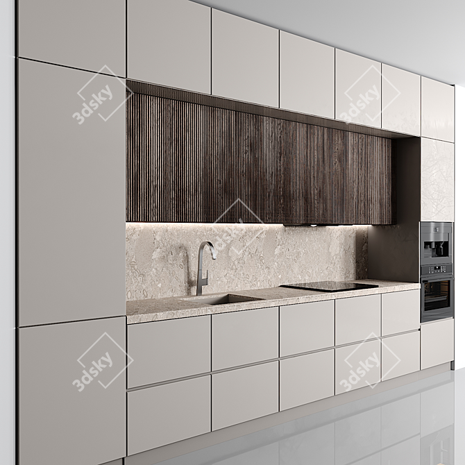 Modern Kitchen 3D Model 3D model image 2