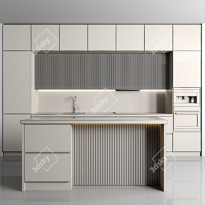 Modern Kitchen 3D Model 3D model image 4