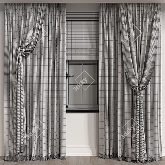 Elegant Curtain with 108k Polys 3D model image 4