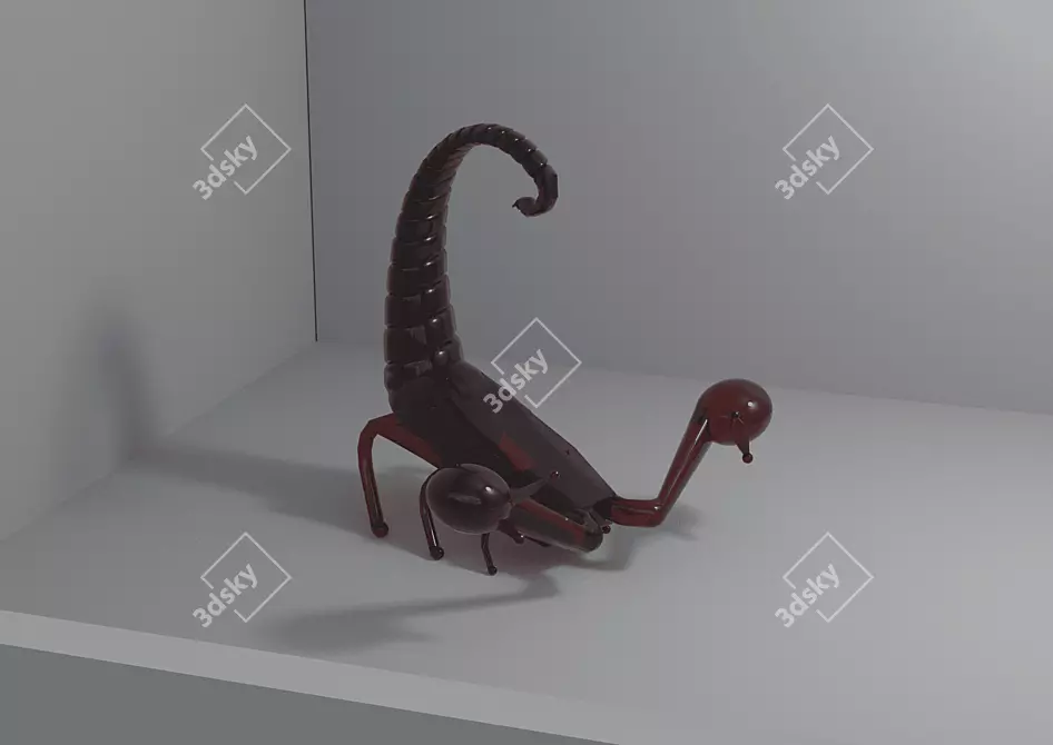 Glass Scorpion Sculpture 3D model image 1