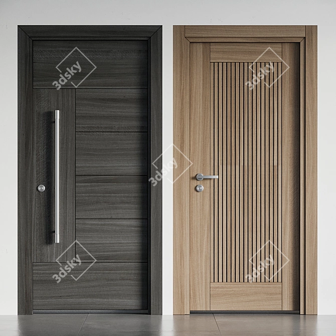  Modern Door 02 - 3D Model 3D model image 1