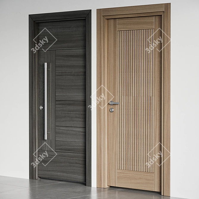  Modern Door 02 - 3D Model 3D model image 2