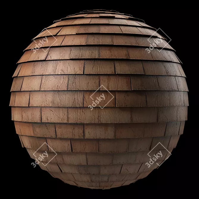 Wood Roof Tile Materials - PBR 3 Color 3D model image 4