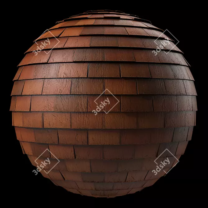 Wood Roof Tile Materials - PBR 3 Color 3D model image 5