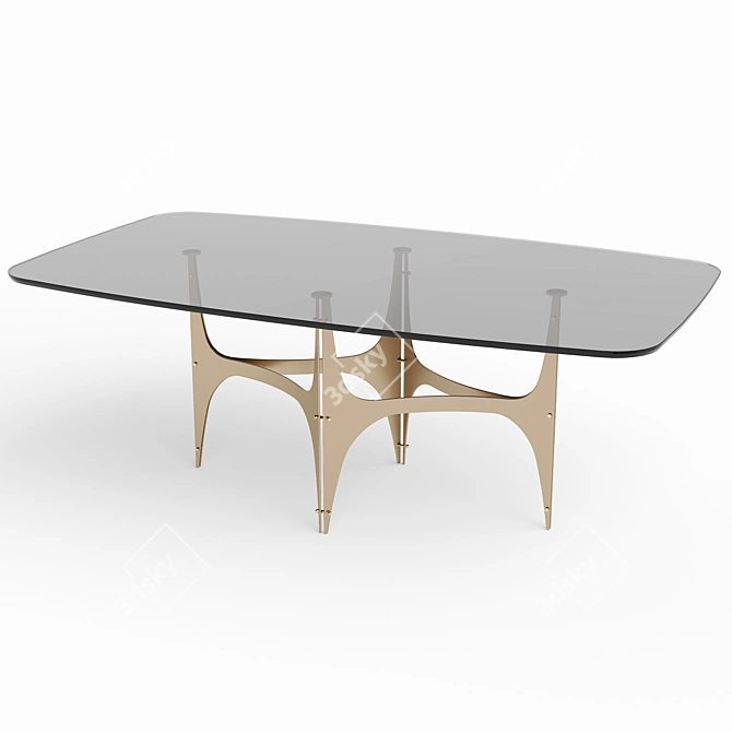 Elegant Barrel-Shaped Dining Table 3D model image 1