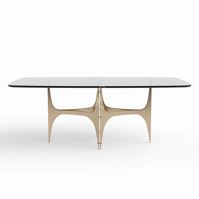 Elegant Barrel-Shaped Dining Table 3D model image 2