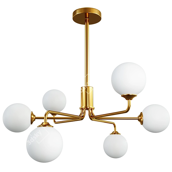 Contemporary Brass Sputnik Chandelier 3D model image 1