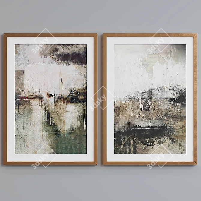 Abstract Style Picture Frame Set 3D model image 3