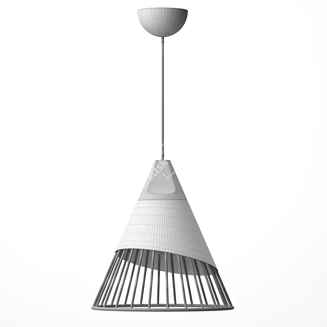 Natural Wood Pendant Lights 3D model image 3