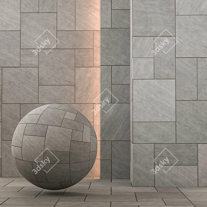 Seamless Pavement Texture: High Resolution with Various Maps 3D model image 1