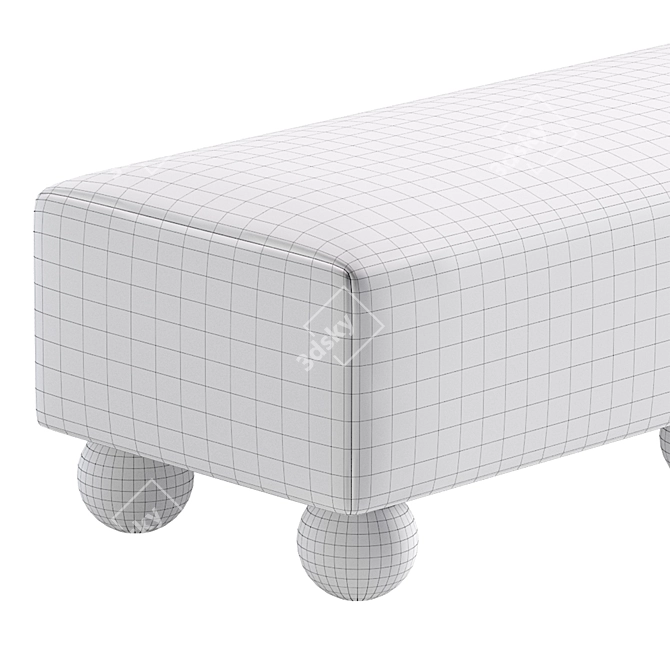 Elegant Glen Bench: 3 Colors Edition 3D model image 4