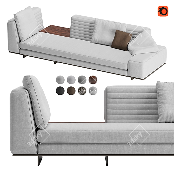 Modern Minotti Roger Sofa Set 3D model image 1