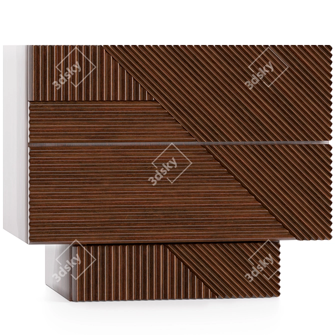 Stripes Bedside Table - Modern Design & Stylish Storage 3D model image 1