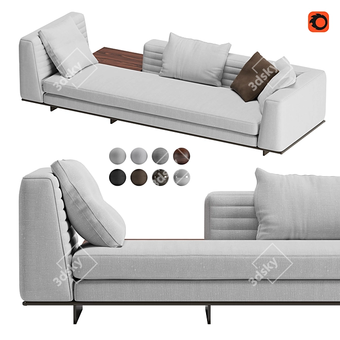 Minotti Roger Suite Low Mix: Sleek and Versatile! 3D model image 1