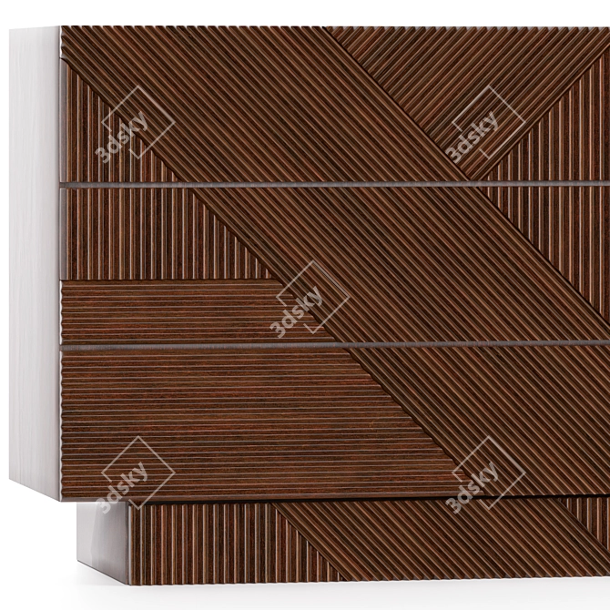 Modern Stripes Chest of Drawers 3D model image 2