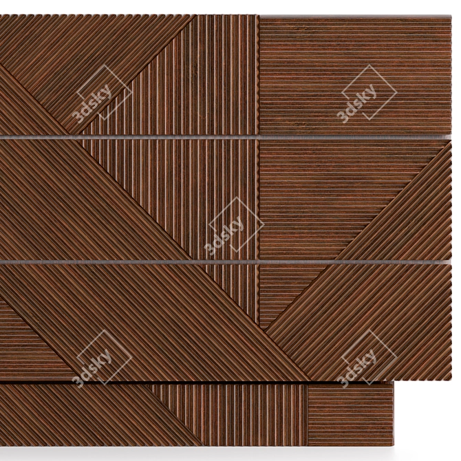 Modern Stripes Chest of Drawers 3D model image 4