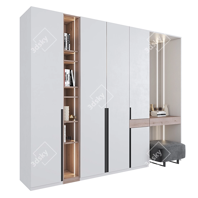 Modern Milan Hallway Organizer 3D model image 2