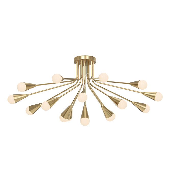 Lampatron Single 16: Elegant Brass Chandelier 3D model image 1