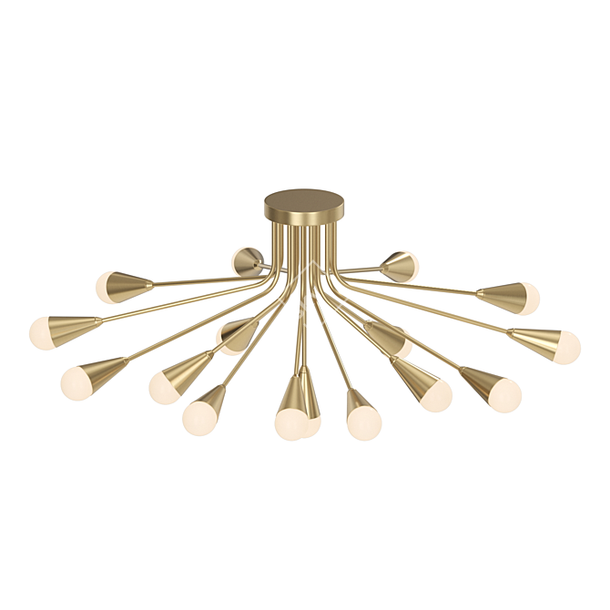 Lampatron Single 16: Elegant Brass Chandelier 3D model image 2