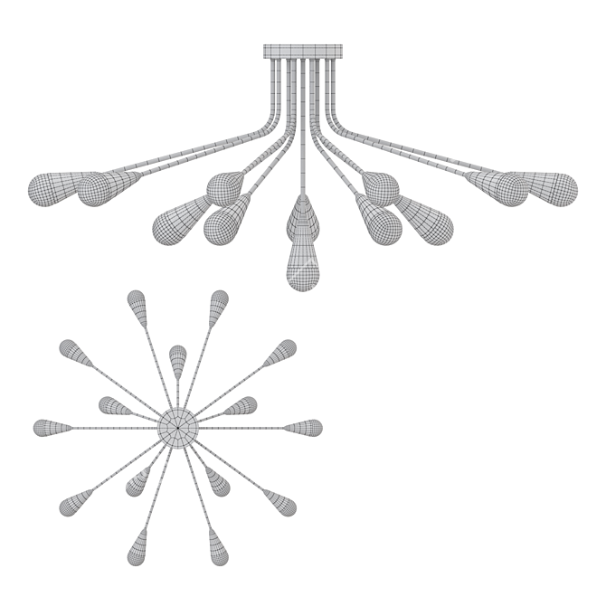 Lampatron Single 16: Elegant Brass Chandelier 3D model image 3