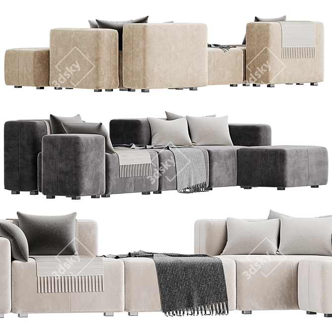 Modern Tektonik Sofa - Sleek and Stylish 3D model image 2