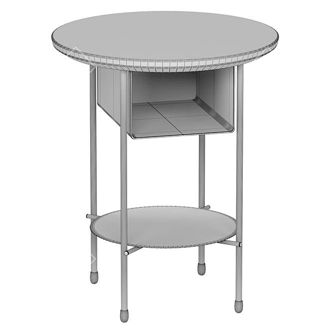 Bangor Bedside Table - Modern Metal and Wood Design 3D model image 3