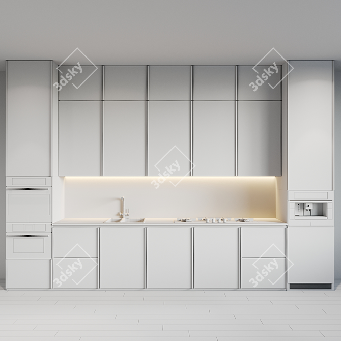 Stylish Fulgor Milano Kitchen 3D model image 3