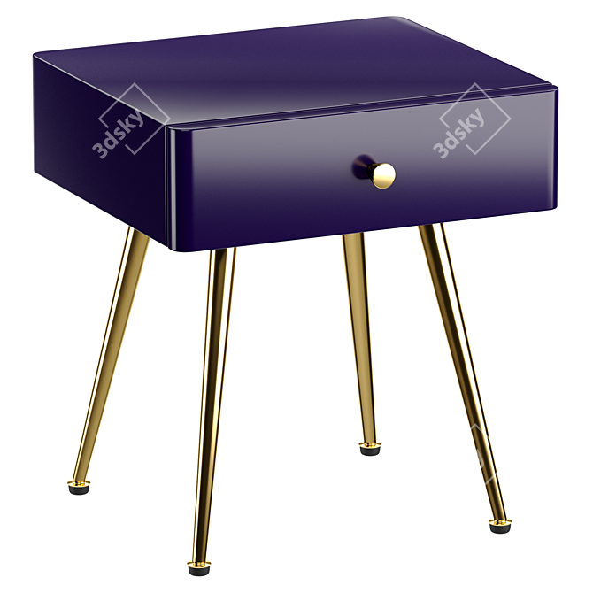 Sleek Bedside Table with Drawer - Topim 3D model image 1