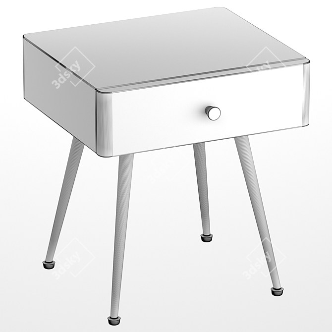 Sleek Bedside Table with Drawer - Topim 3D model image 5