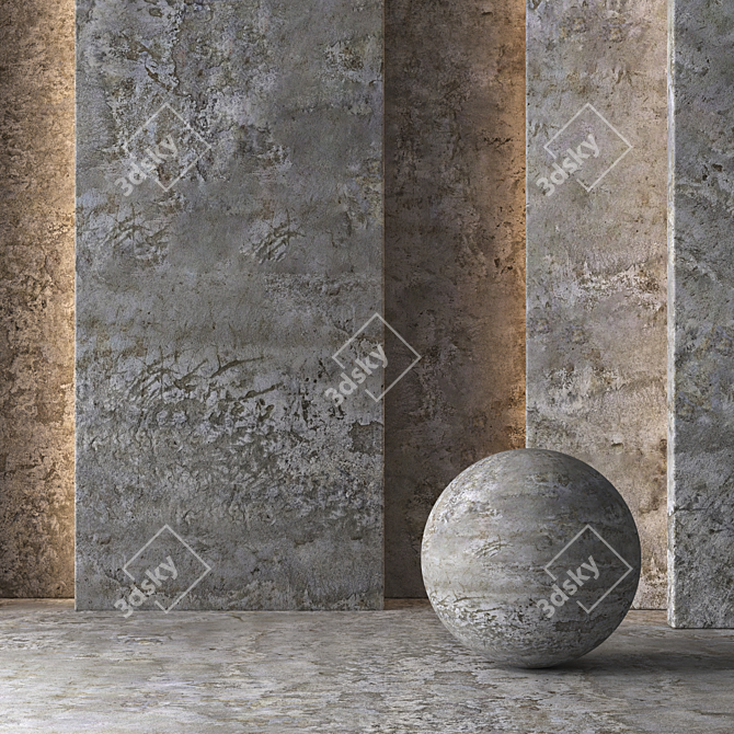 Aged Concrete Texture 8K 3D model image 2