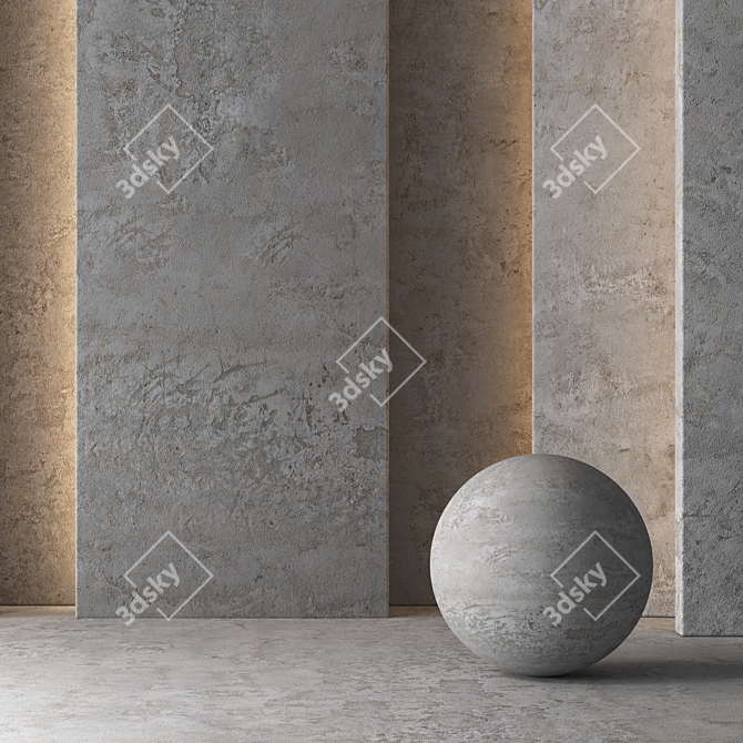 Aged Concrete Texture 8K 3D model image 3